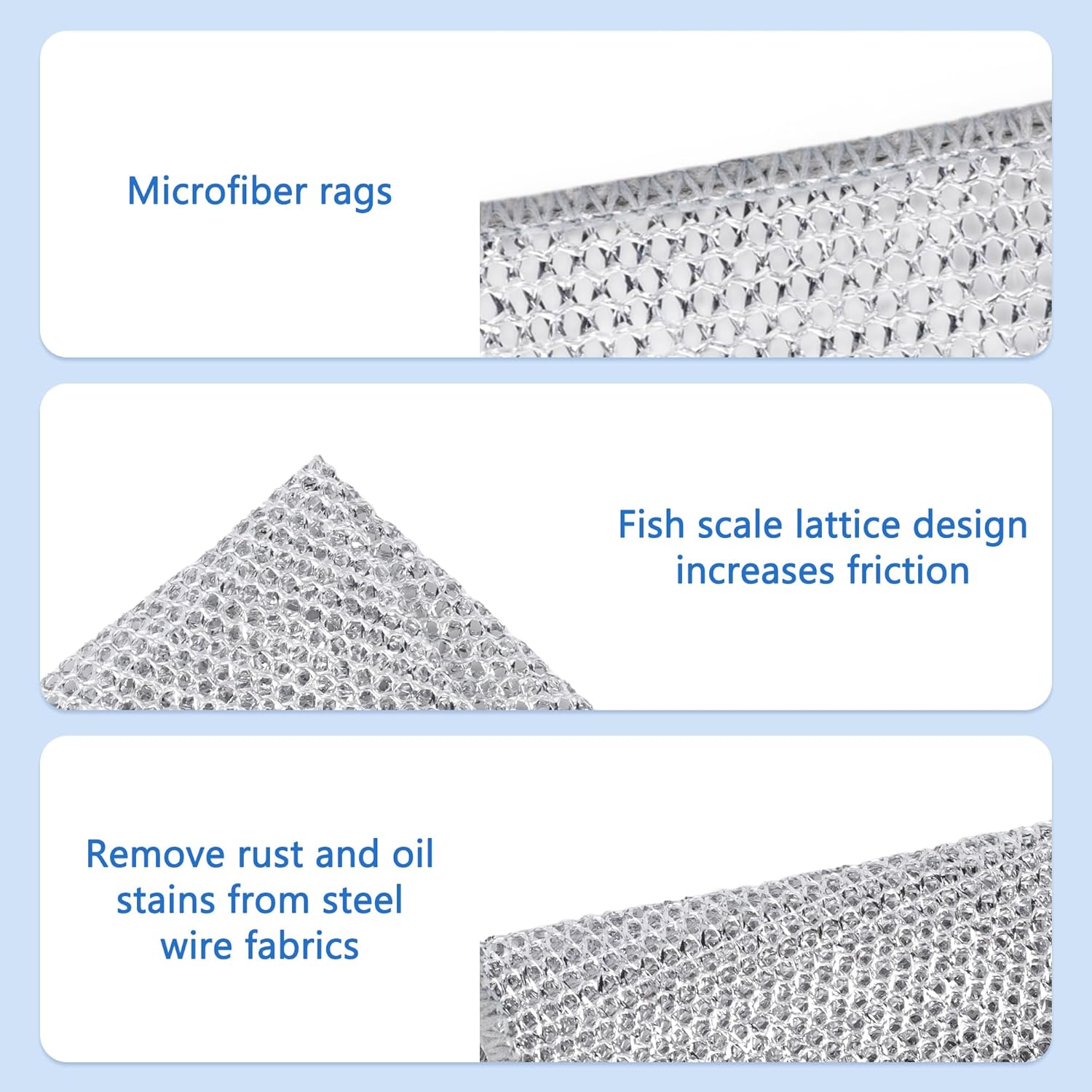 Metal Wire Dishwashing Rags (Pack of 10)