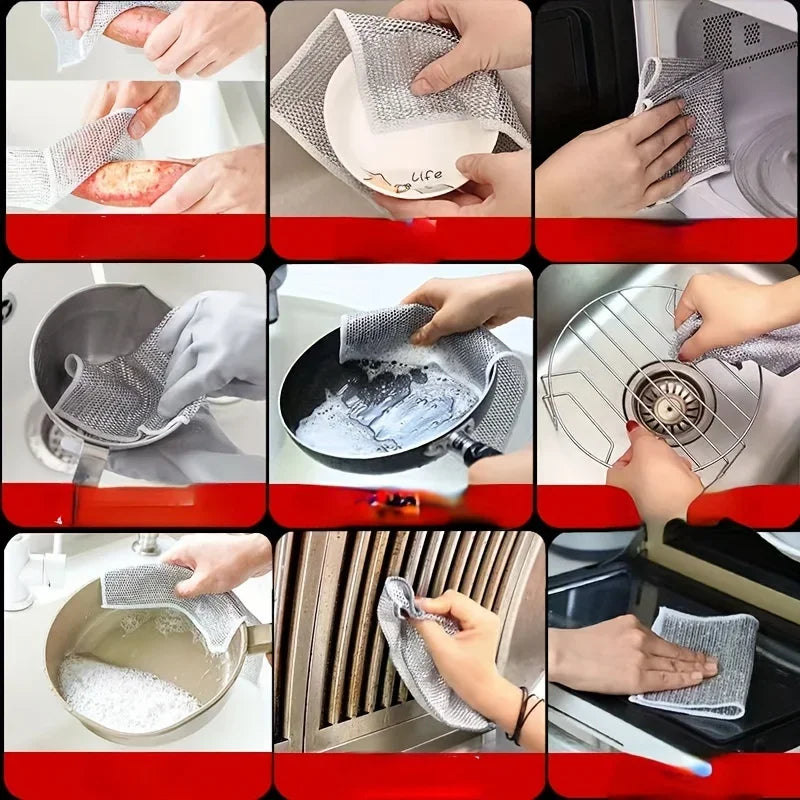 Metal Wire Dishwashing Rags (Pack of 10)