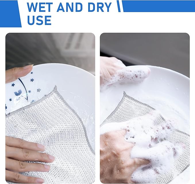 Metal Wire Dishwashing Rags (Pack of 10)